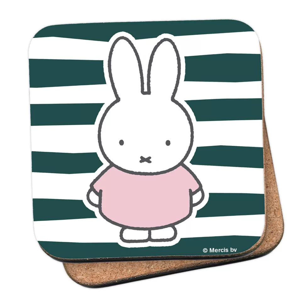 Sale Miffy Floral Expression Stripes Coaster