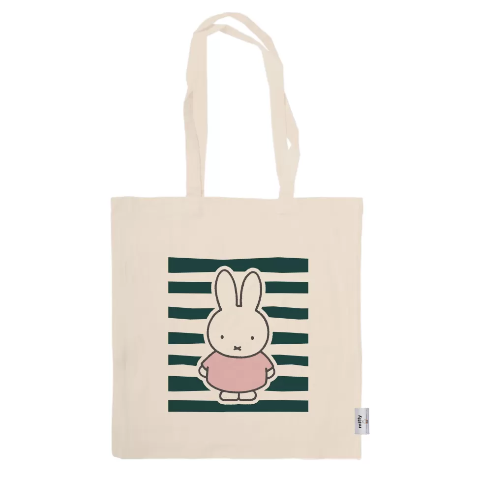 Clearance Miffy Floral Expression Stripes Tote