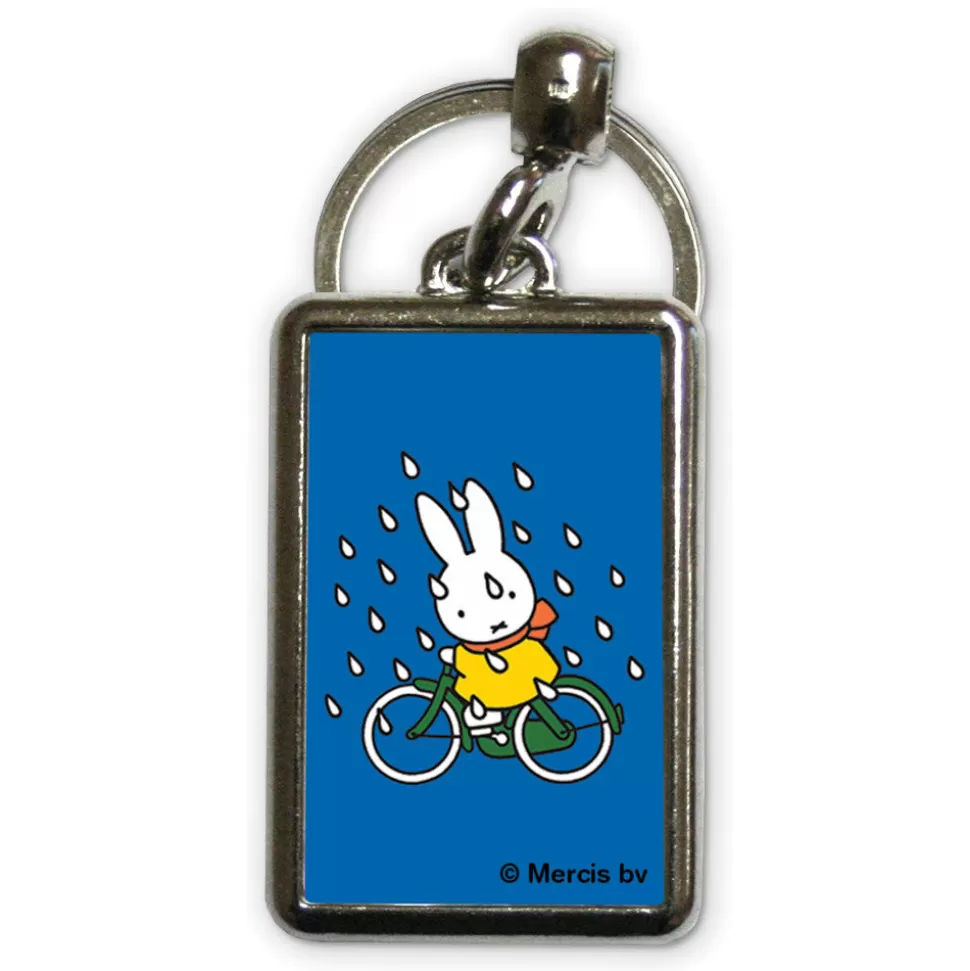 Sale Miffy On Her Bike In The Rain Metal Keyring